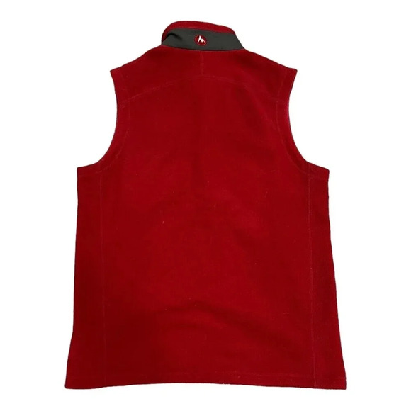 Marmot Red Polartec Fleece Zipper Vest M - Picture 3 of 5